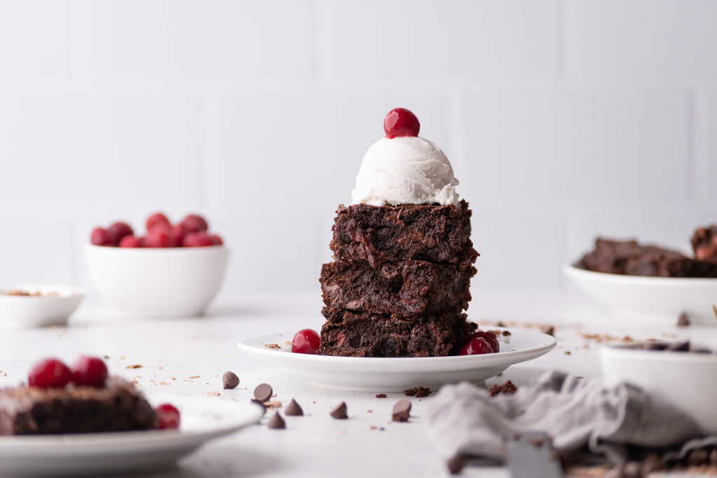 Grain-Free Black Forest Cherry Brownies made with Otto's Naturals Grain-Free Brownie Mix