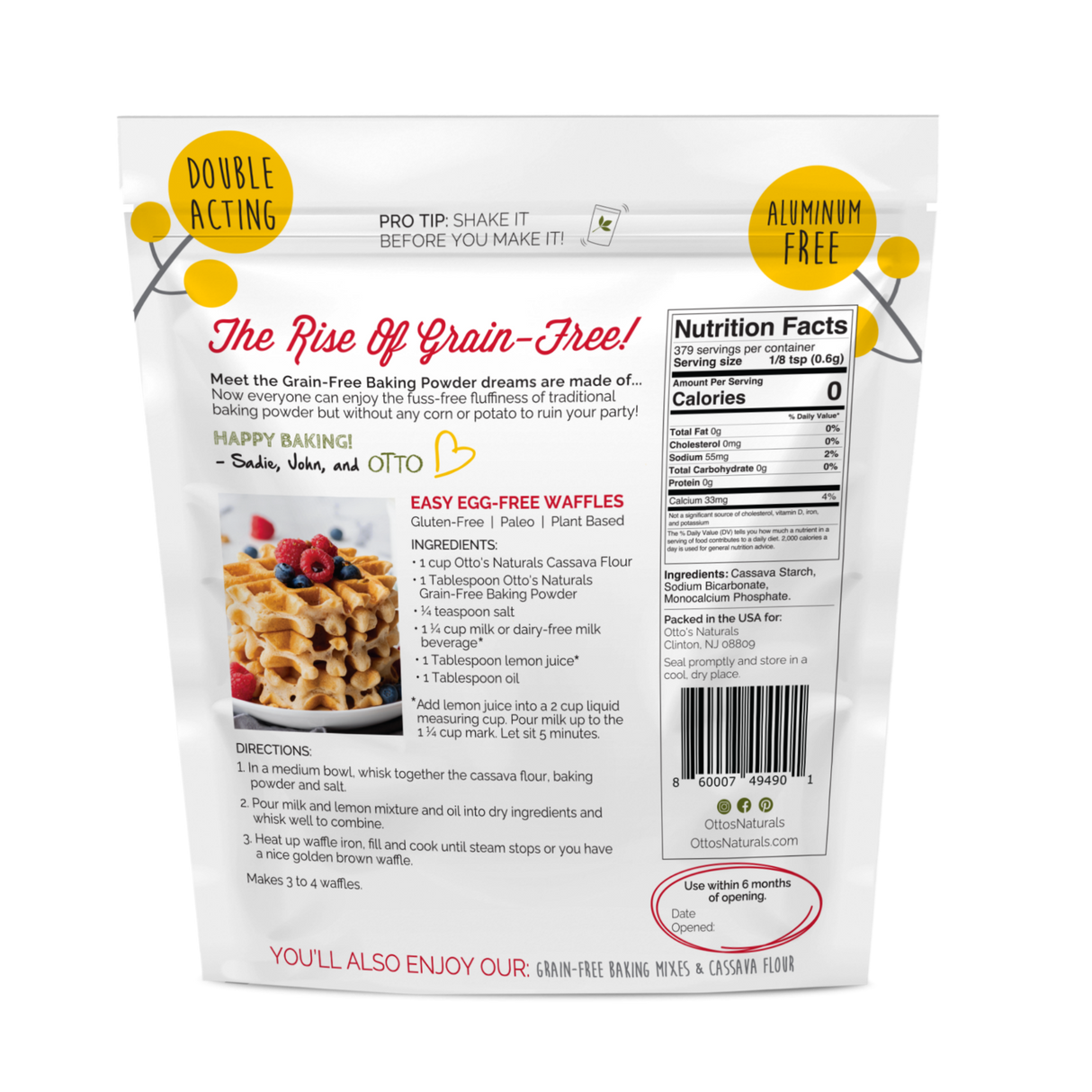 Grain-Free Baking Powder (Corn-Free, Nightshade Free) - Case of 6 bags