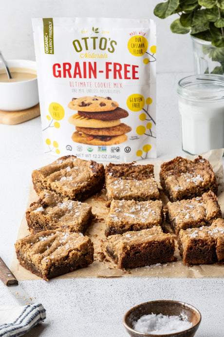 Tahini and Caramel Blondie