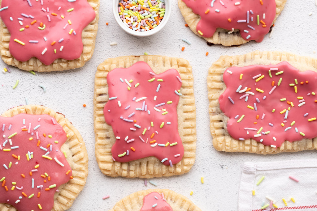 Grain-Free Pop Tarts with pink icing and sprinkles