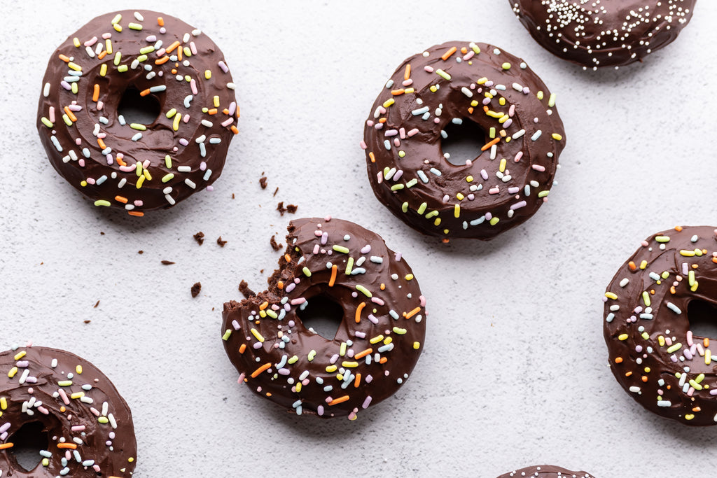 Soft Baked Chocolate Doughnuts